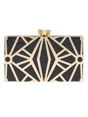 Sparkly Evil Eye PU Evening Clutch with Heart Diamond Detachable Chain